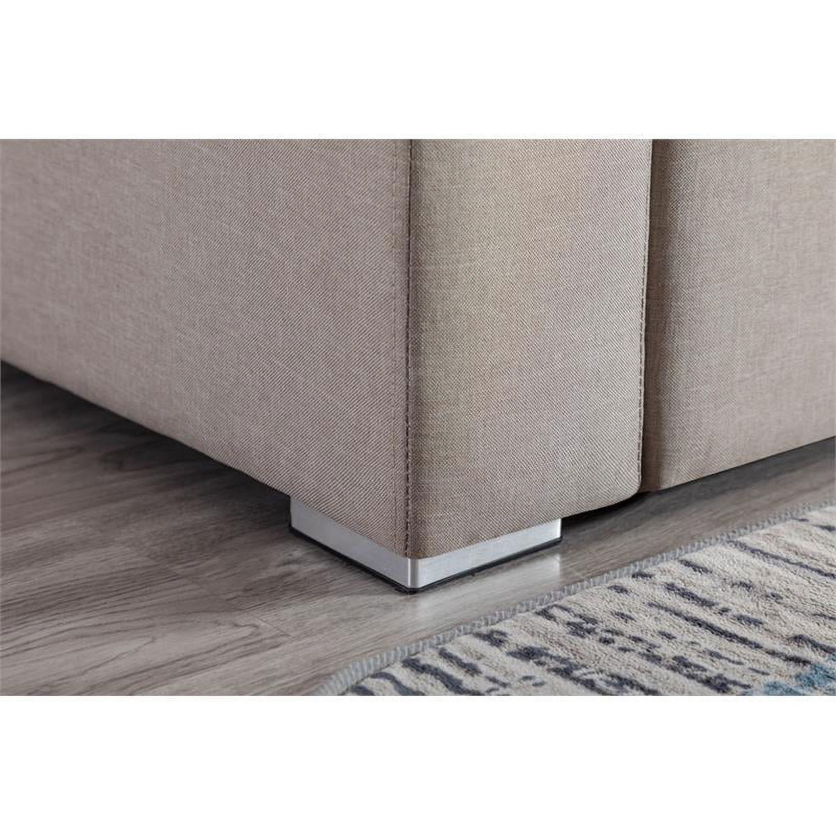 Beige Fabric Reversible Sectional with Storage Console I980