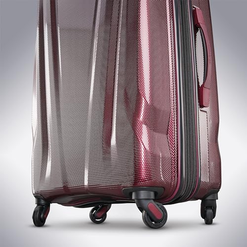 3 Piece Hard-Shell Luggage Set with Carry-On, Medium, and Large Suitcase, Aubergine E9624