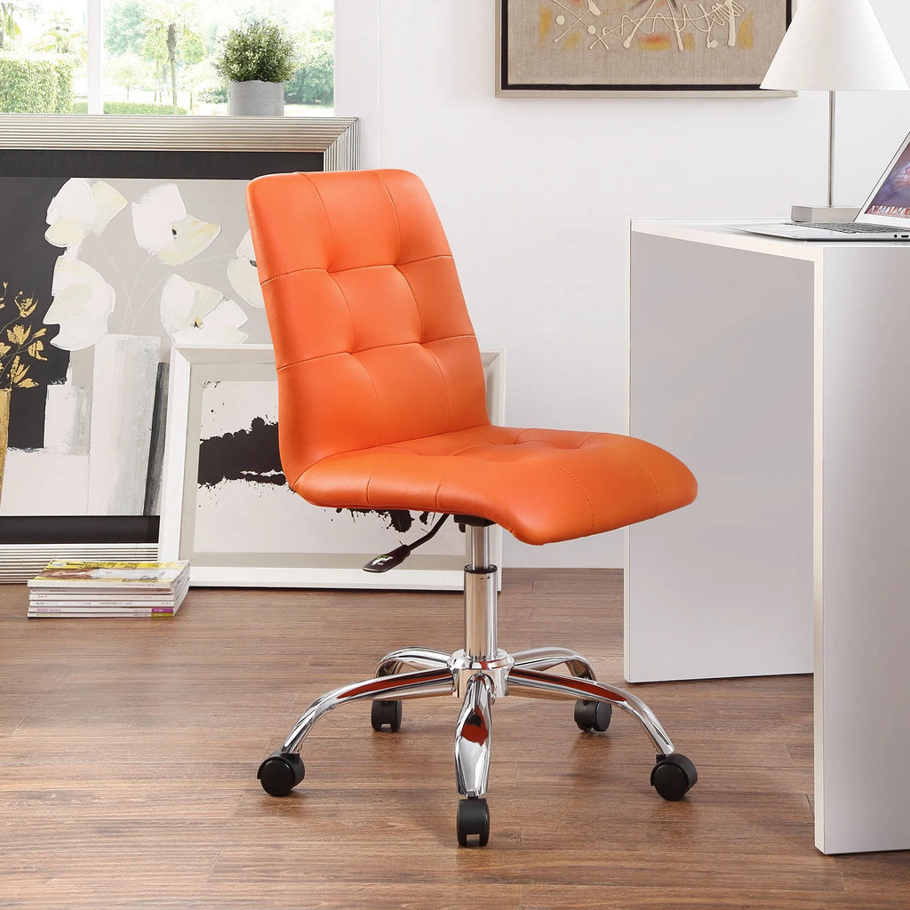 Orange Armless Mid Back Office Chair N556620