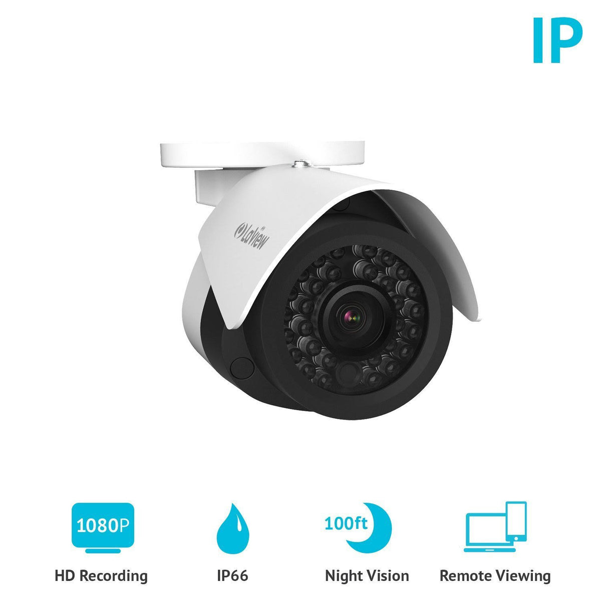 8 Camera 1080p IP PoE Security System with 2TB HDD White S749626
