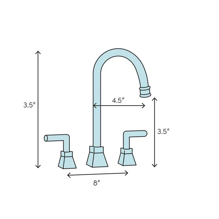Chrome Two Handle Mini Widespread Lavatory Faucet with Retail Pop-Up C6734