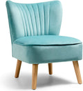Velvet Armless Club Chair with Wood Legs K88735