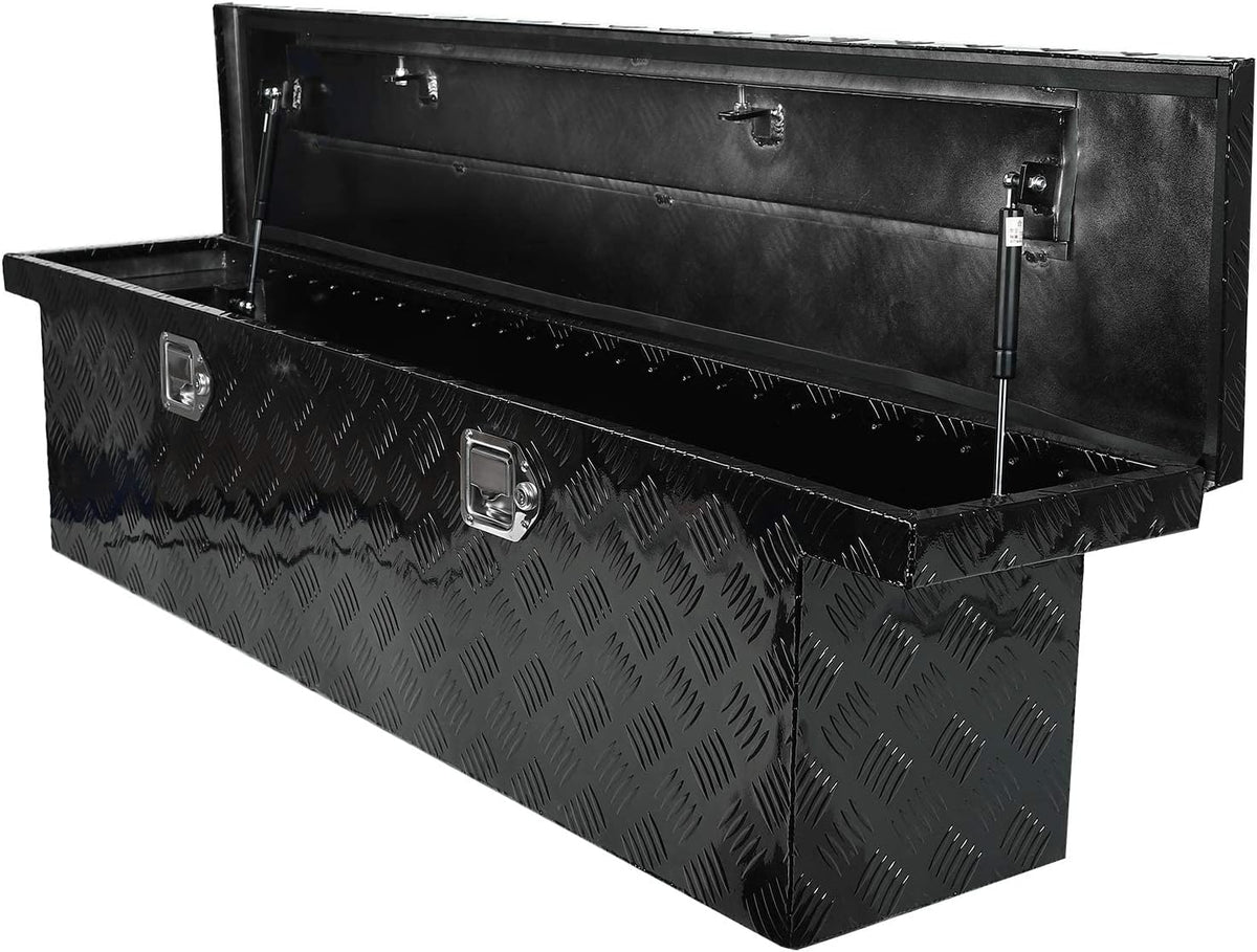 Black Aluminum Heavy Duty Truck Bed Tool Box with Lock & Keys R760158