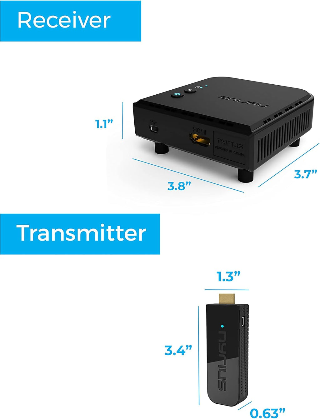 Wireless HDMI Video Transmitter & Receiver for 1080p Video up to 165ft W54637
