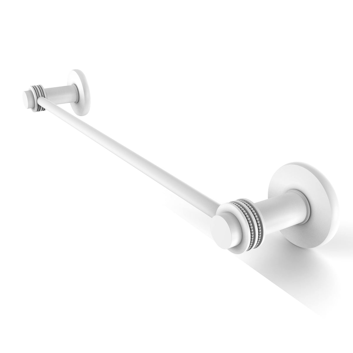 Matte White 30 in. Towel Bar with Dotted Accent H39574