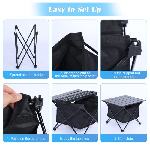 Portable Folding Aluminum Alloy Camping Table with Storage and Carry Bag P8188