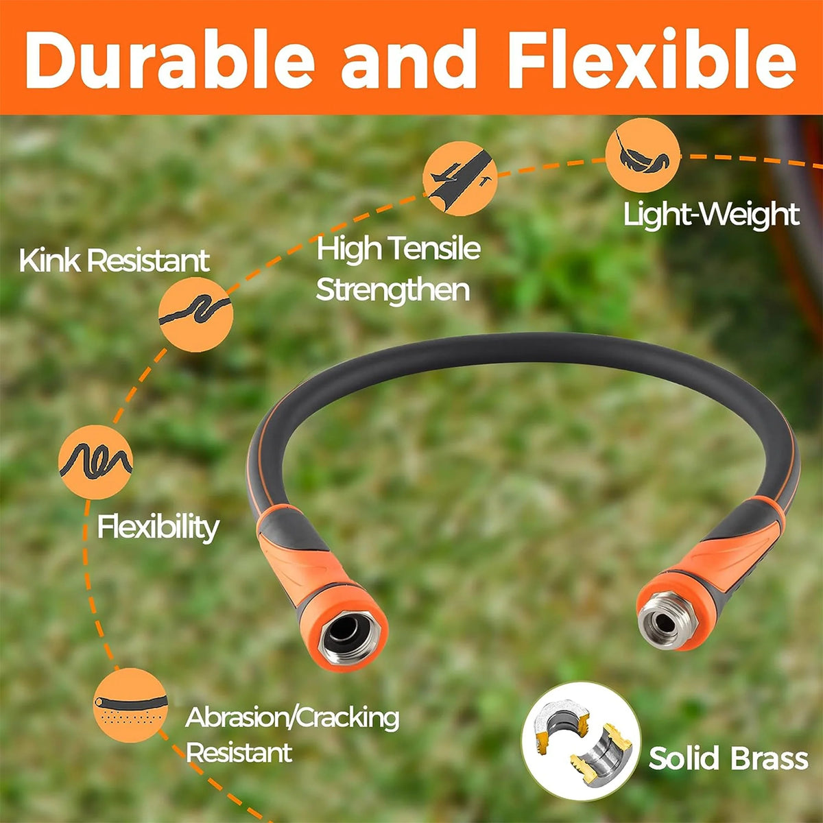 3ft-5ft Hybrid Short Garden Hose I485