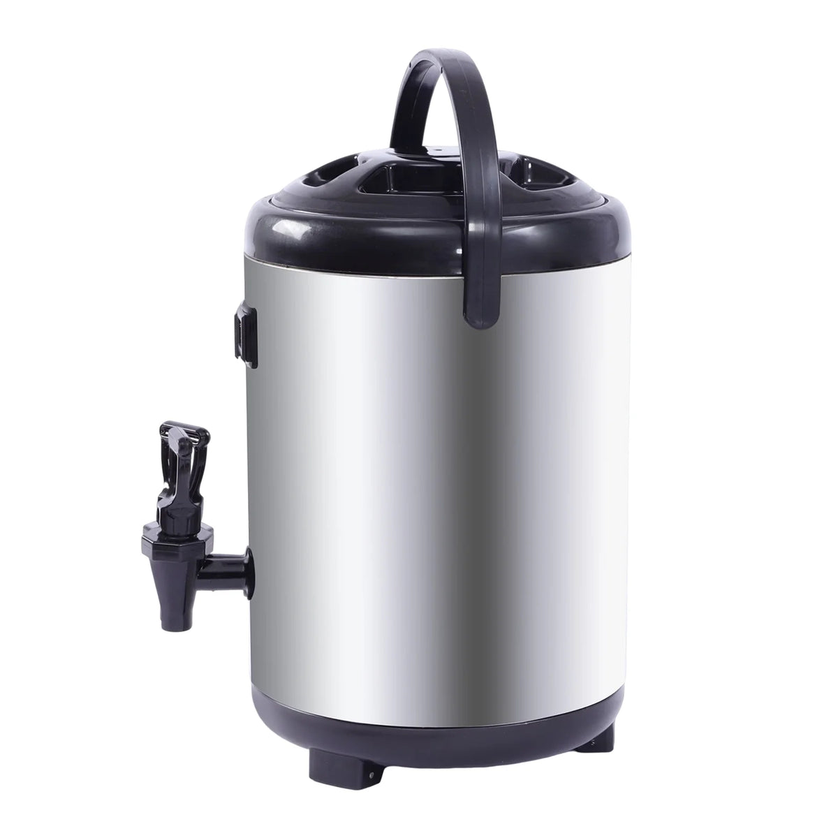 Silver Insulated Beverage Dispenser with Spigot, 2.1 gal Stainless Steel E147353