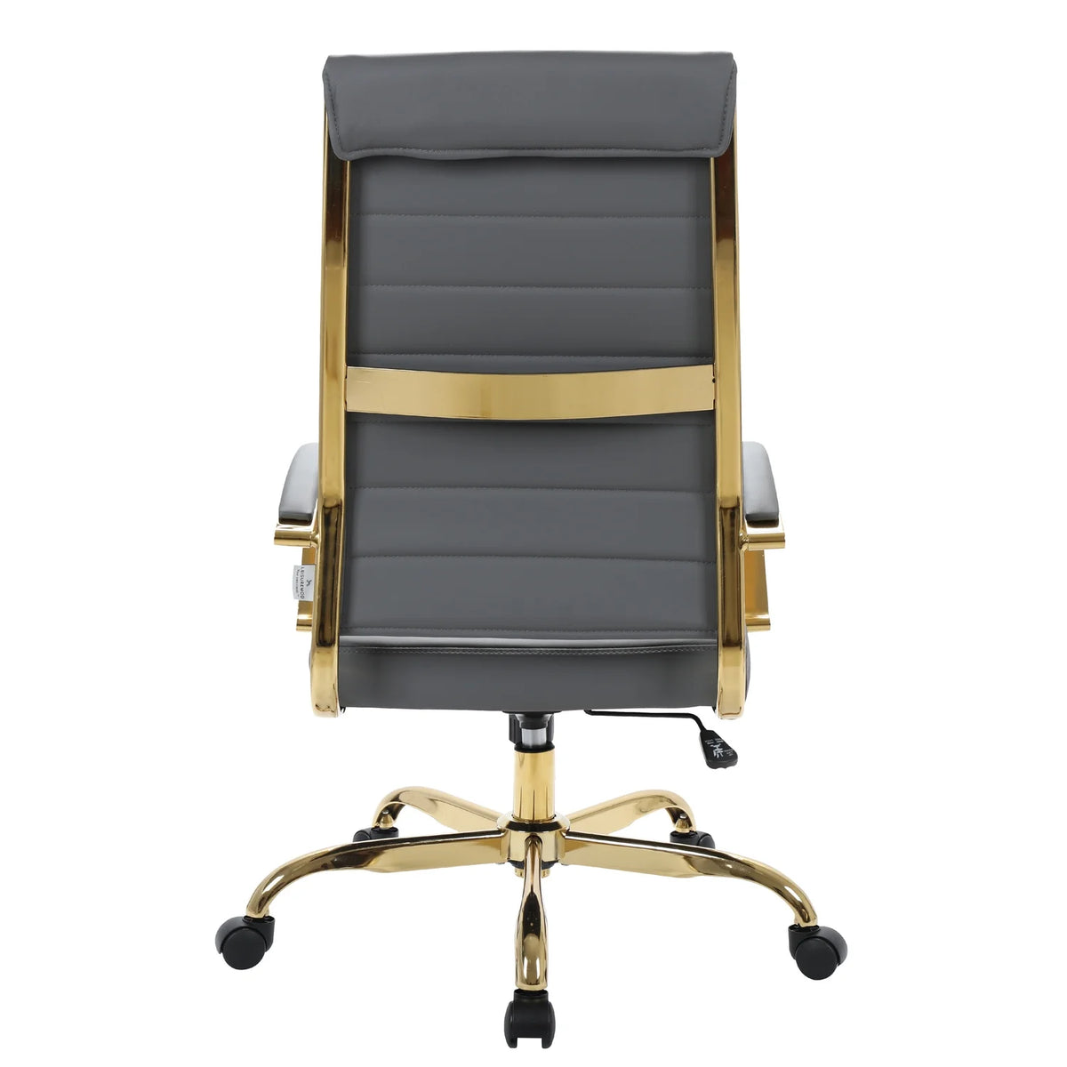 High-Back Leather Office Chair With Gold Frame Q807