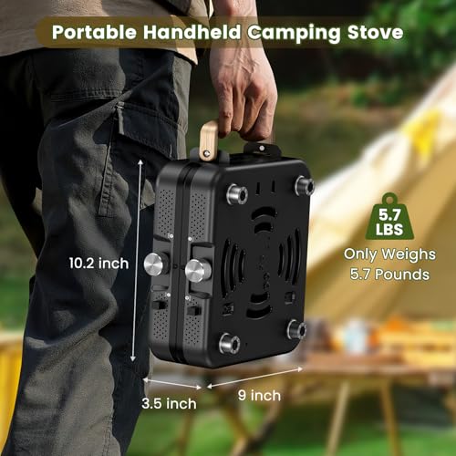 2-Burner Portable Propane Camp Stove with Griddle and Carrying Bag S431