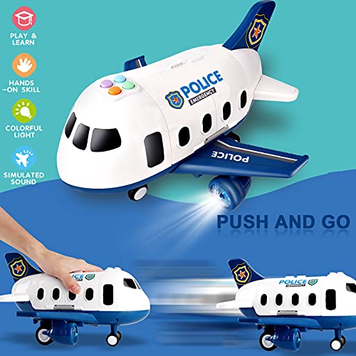 Airplane Toy with Fire Truck Cars and Play Mat Y107