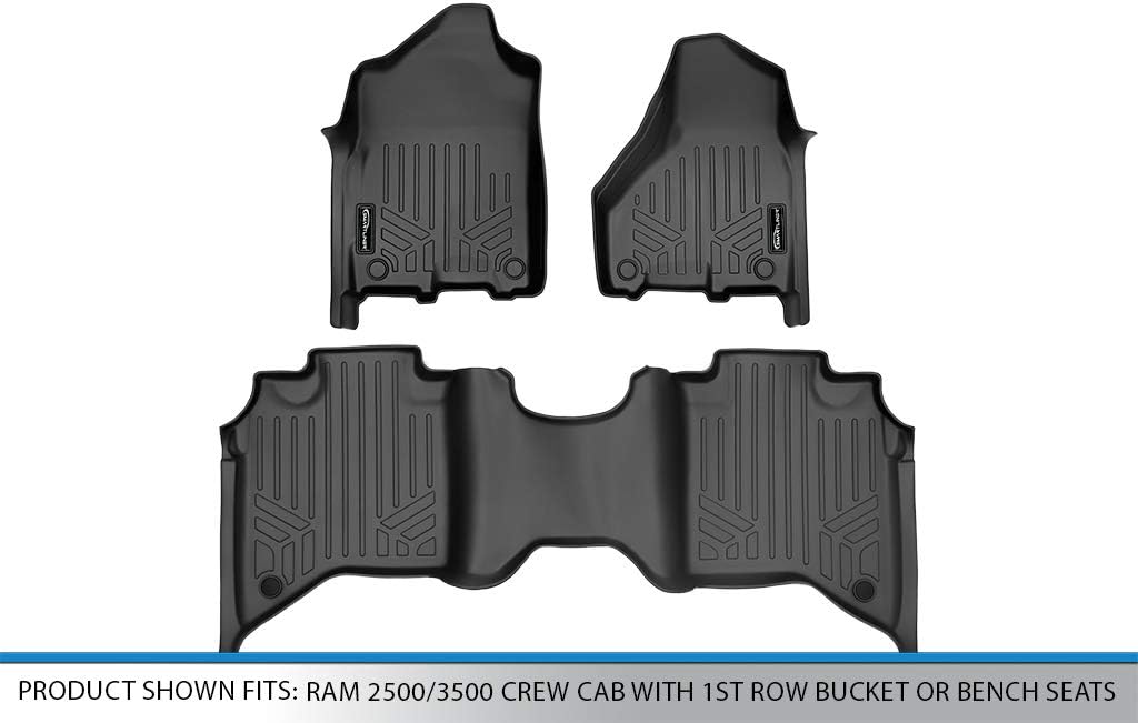 Custom Floor Mats 2 Row Liner Set Black S5964