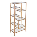 Gold Metal Glass Etagere Bookcase I7682