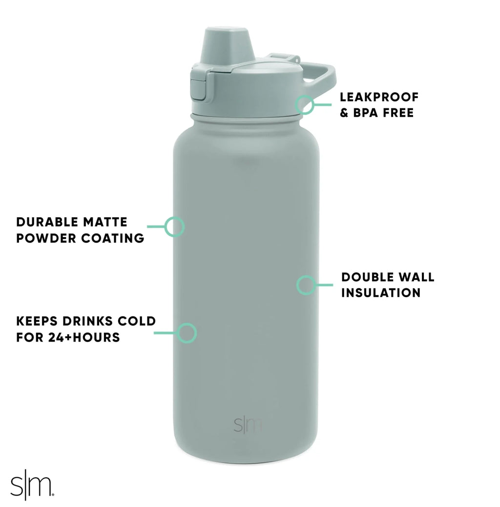 32 fl oz Stainless Steel Water Bottle with Straw Lid X625044