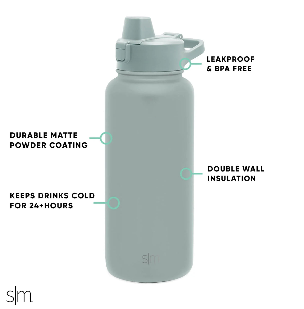 32 fl oz Stainless Steel Water Bottle with Straw Lid X625044