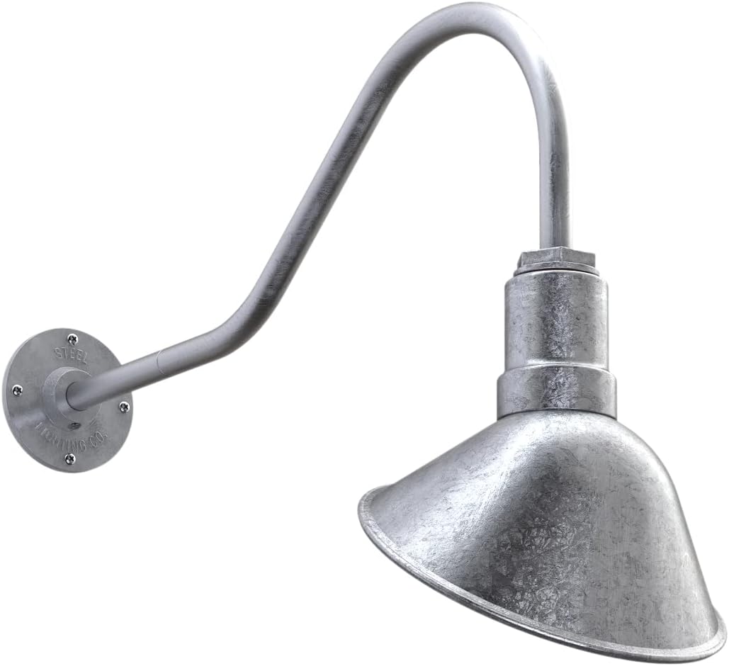 Red 9 inch Dome 11 inch Gooseneck Store Sign Light V45284