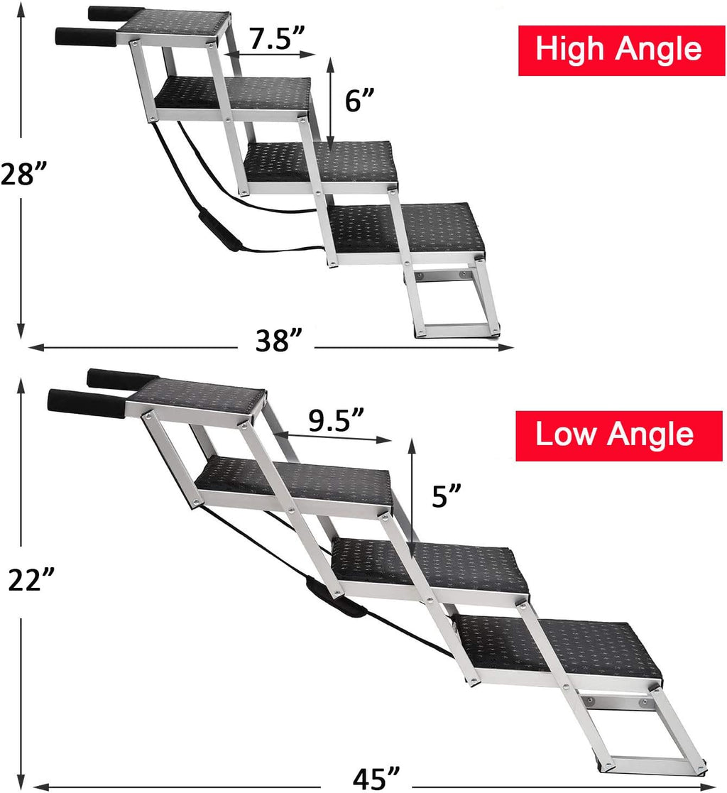 Foldable Aluminum Pet Stairs with Non-slip Surface G7106