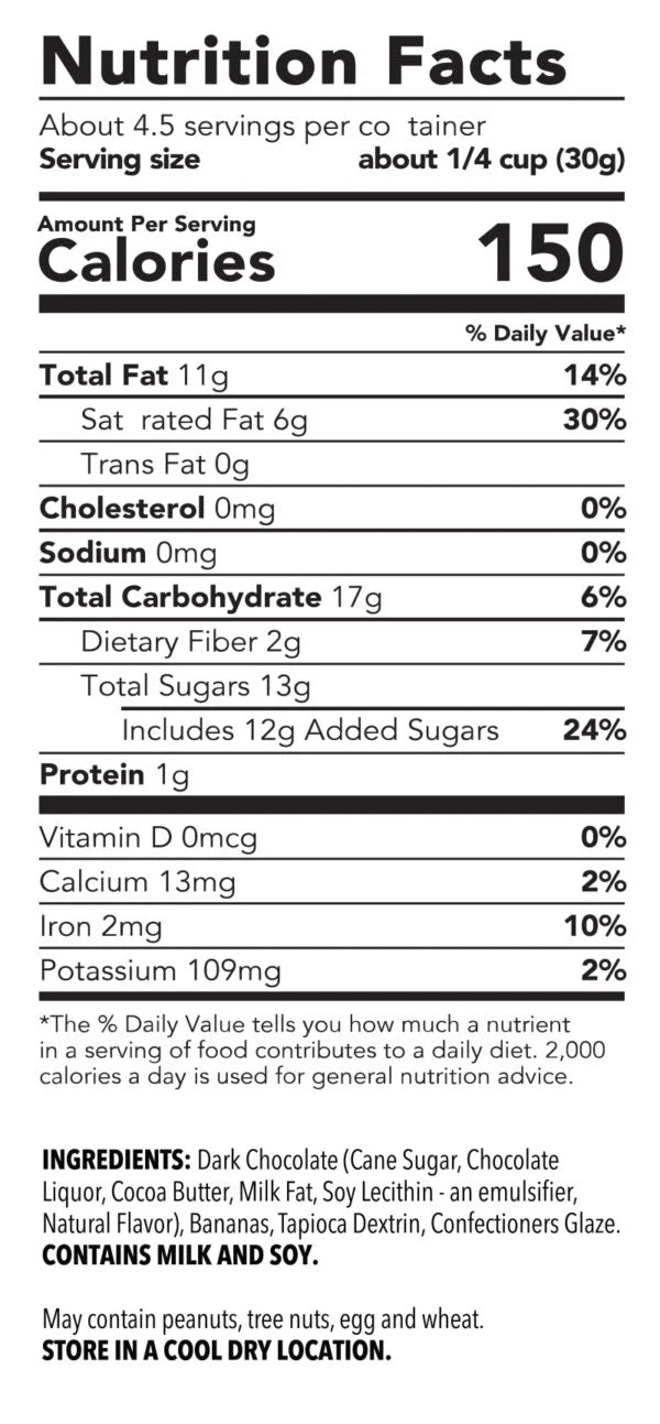 6-4.5 ounce Dark Chocolate Real Banana G33279