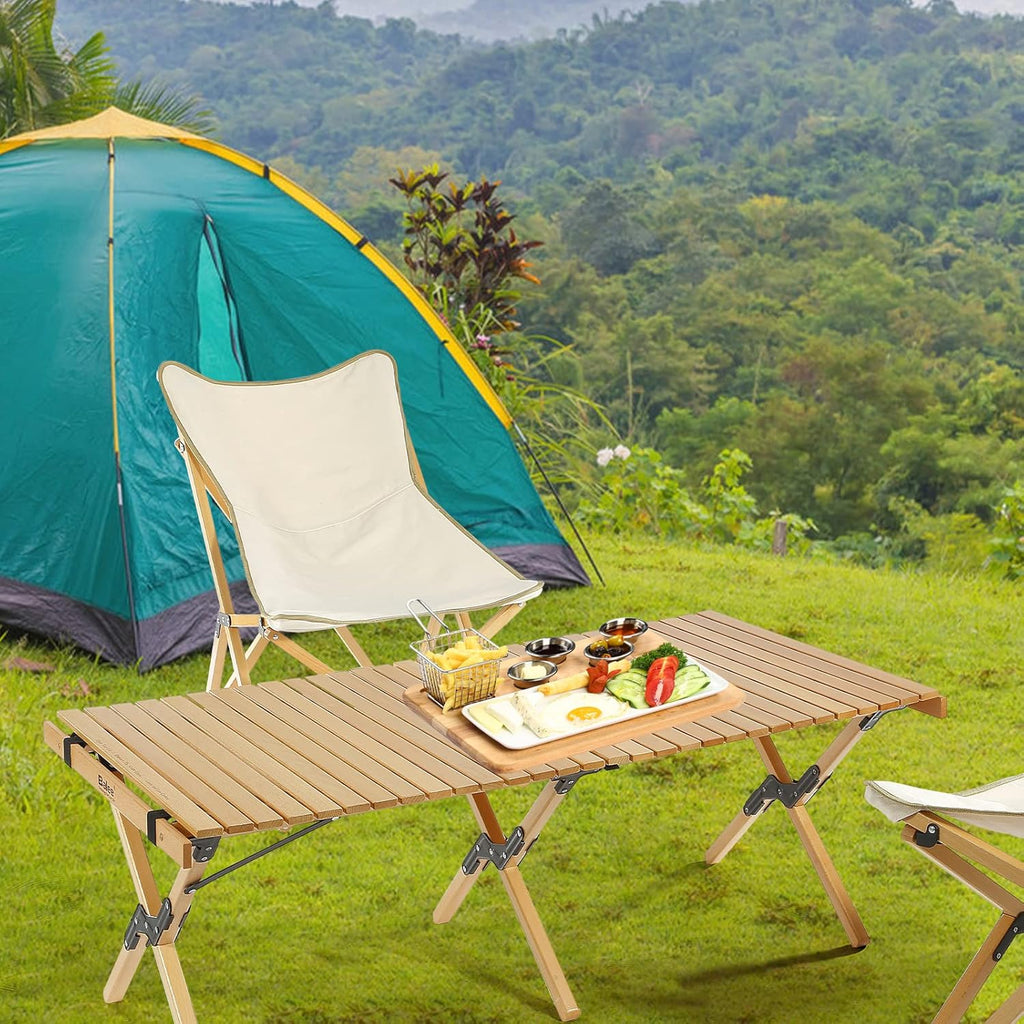 4ft Foldable Wooden Picnic Table with Carry Bag S290