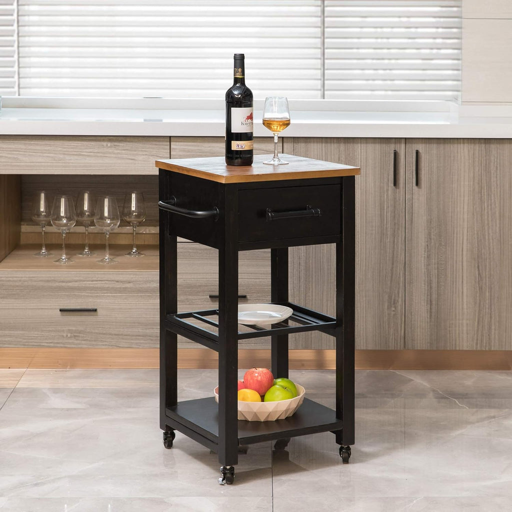 Brown Farmhouse Kitchen Cart Z666