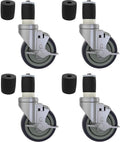 4 inch Prep Table Casters Set of 4 with Brake E11124