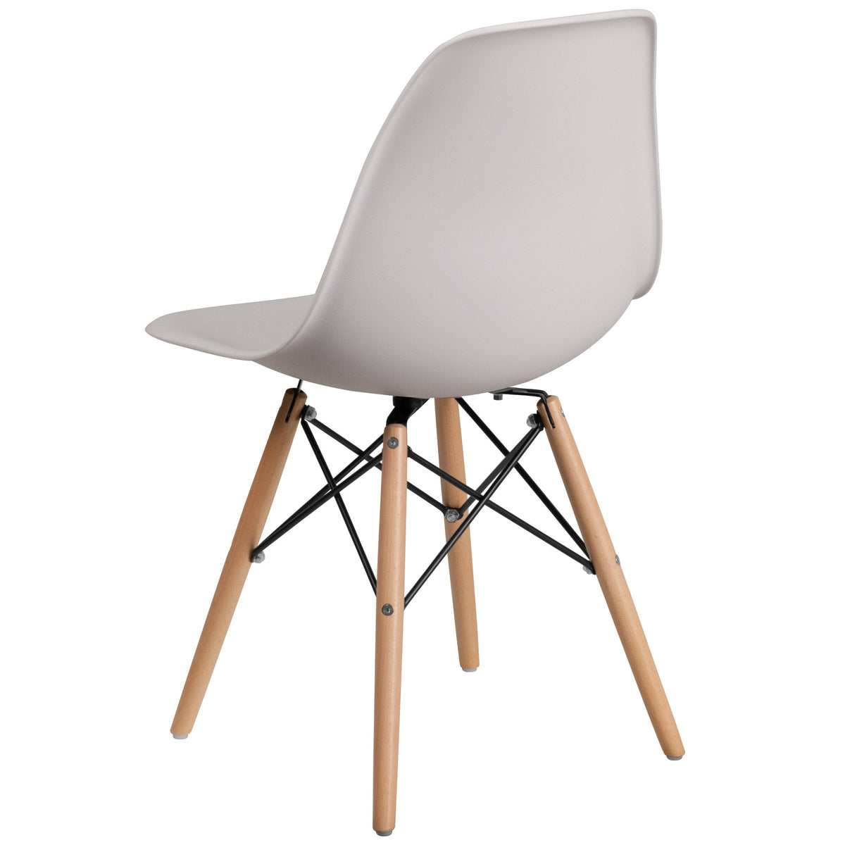 2 Pack Plastic Chair with Wooden Legs Green U5916