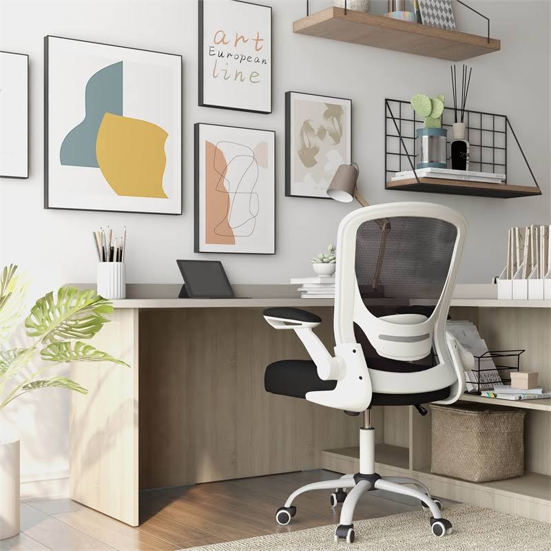 White Adjustable Mesh and Metal Office Chair O7441
