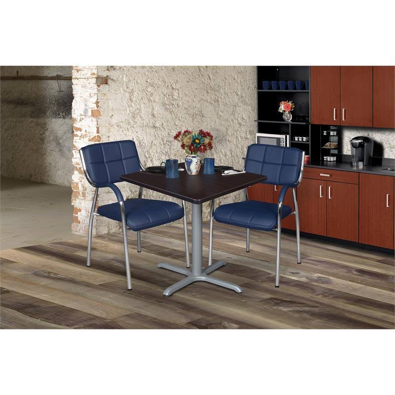 30 in. Via Square X-Base Table Mocha Walnut Grey E45374