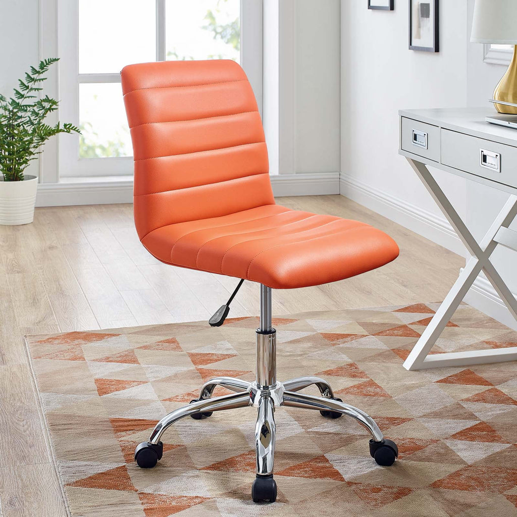 Orange Armless Mid Back Office Chair N556620