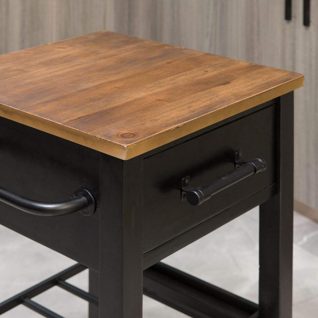 Brown Farmhouse Kitchen Cart Z666