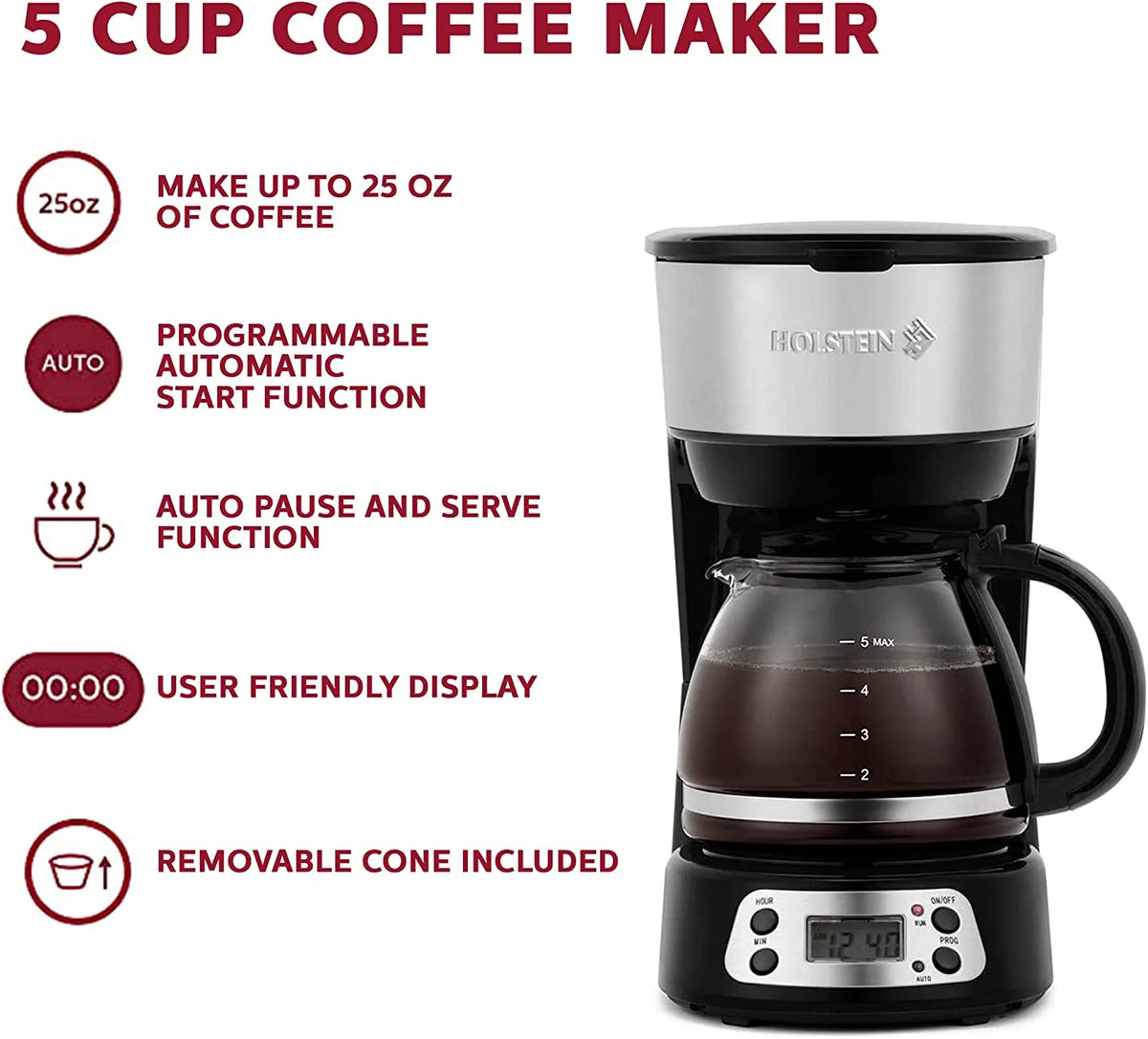 5-Cup Programmable Coffee Maker R740