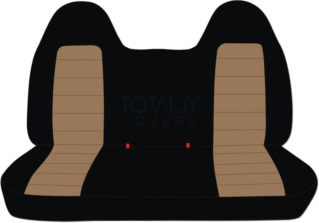 Black & Gray Two-Tone Truck Seat Covers for Front Solid Bench L850109