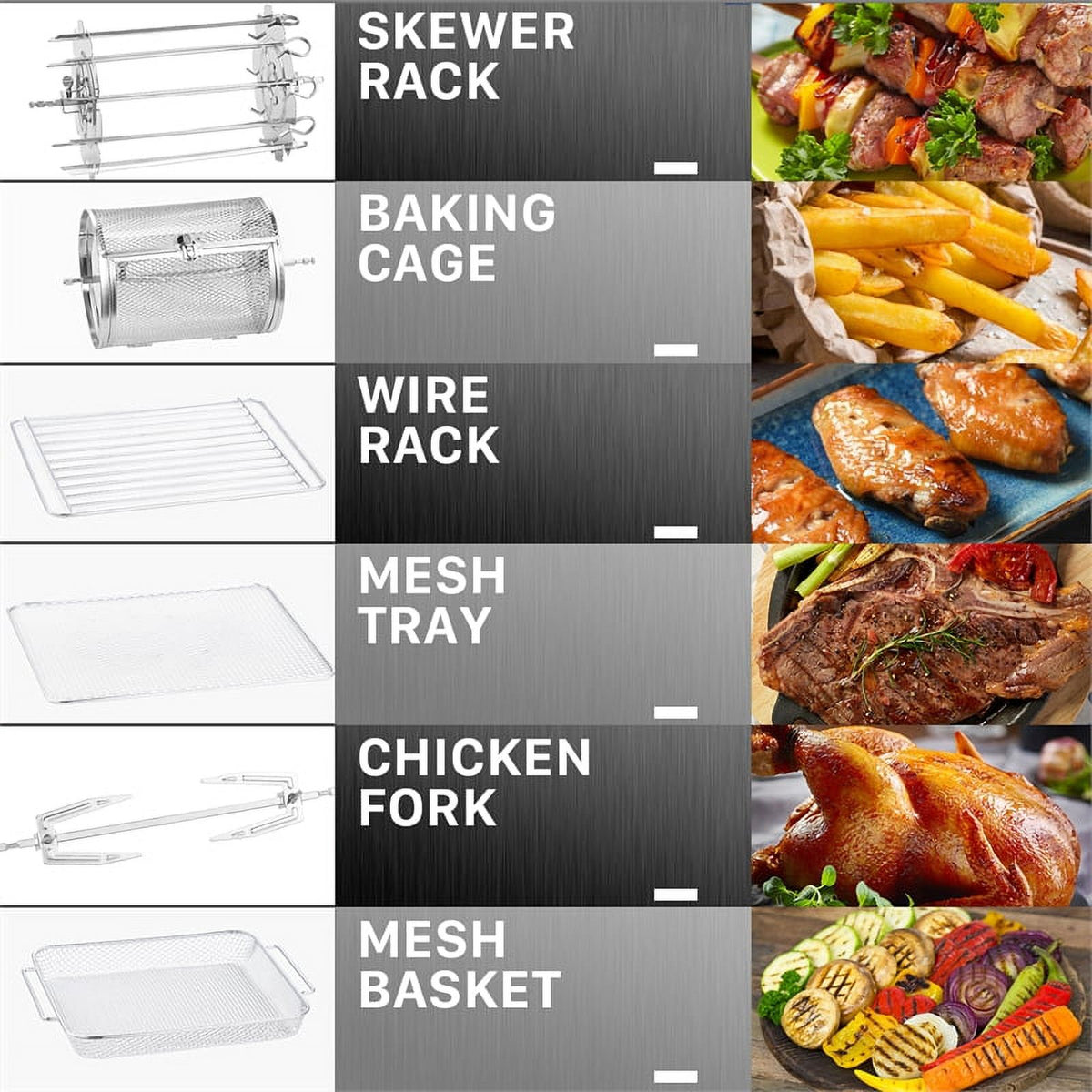 Black 16-in-1 Digital Air Fryer Oven with Rotisserie and Dehydrator R85934
