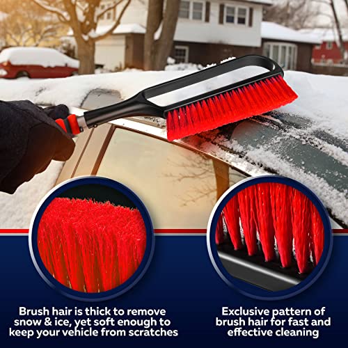 27" Snow Brush & Ice Scrapers with Foam Grip, Detachable, Gray Z915699