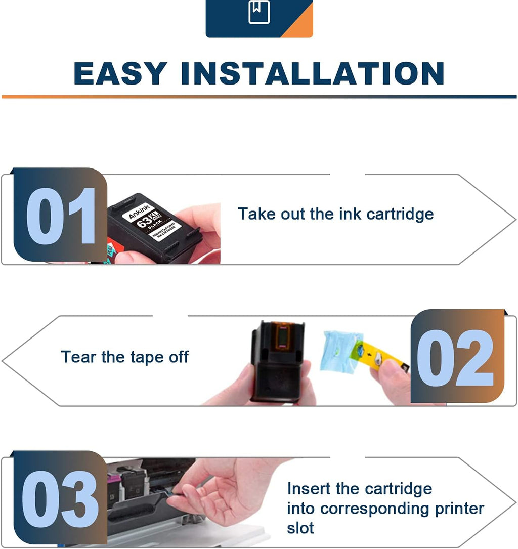HP 63XL Black and Color Ink Cartridge Pack of 2 G73198