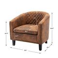 Linen Barrel Chair with Nailheads U78427