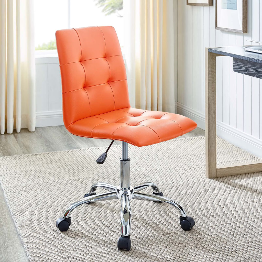 Orange Armless Mid Back Office Chair N556620