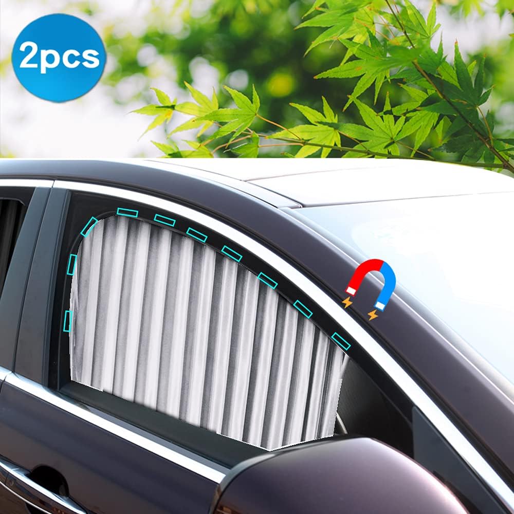 Black-Opaque Pleated Car Window Sun Shade 4pcs B14101