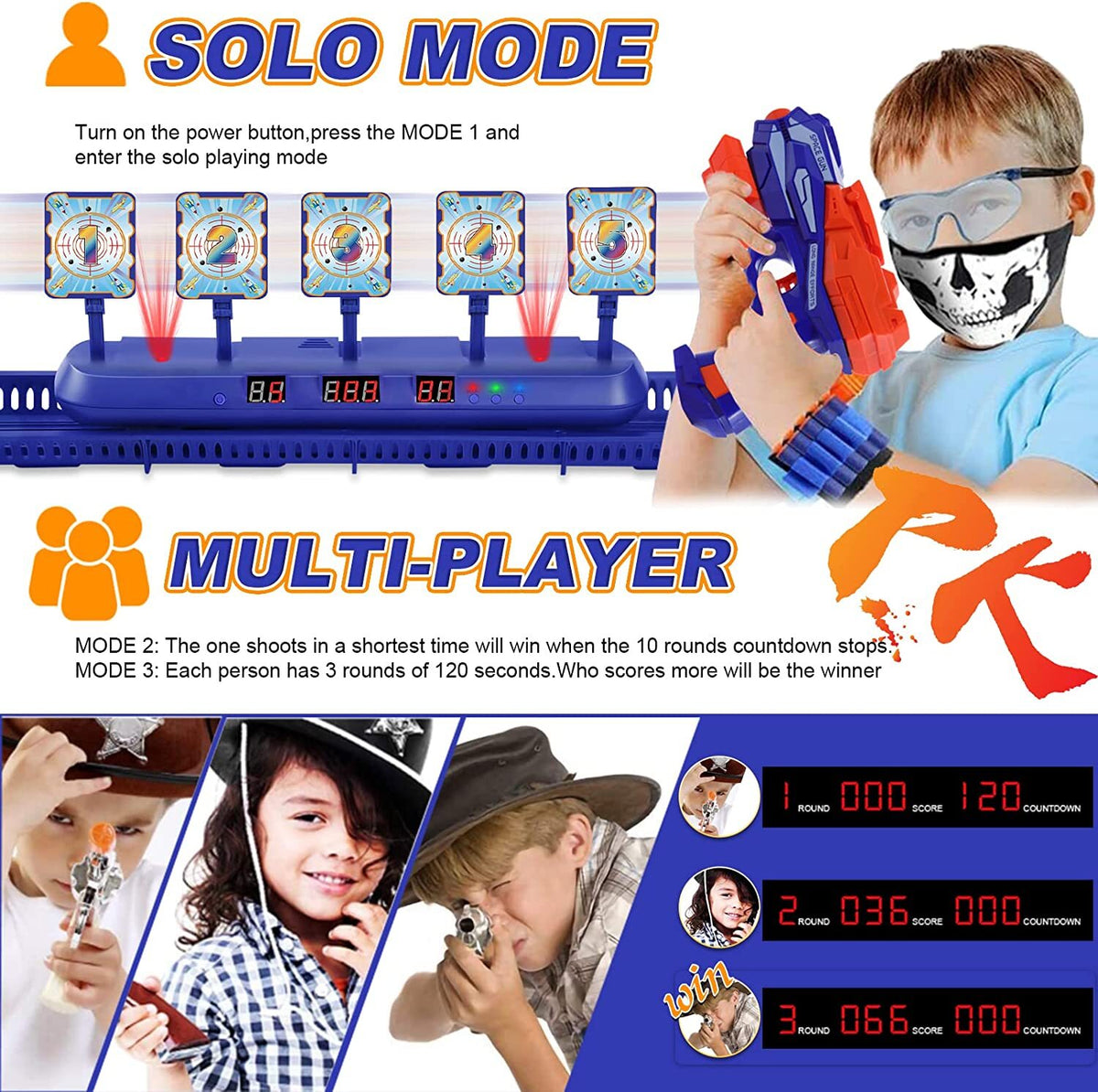 Electronic Scoring Moving Target Toy for Nerf Gun Practice X338