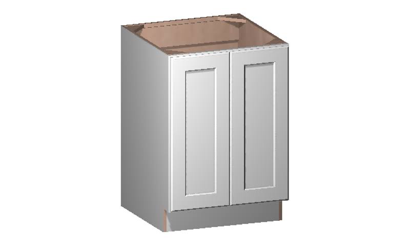 White 2 Door Base Cabinet with Shelf High-Density Fiberboard Z890296