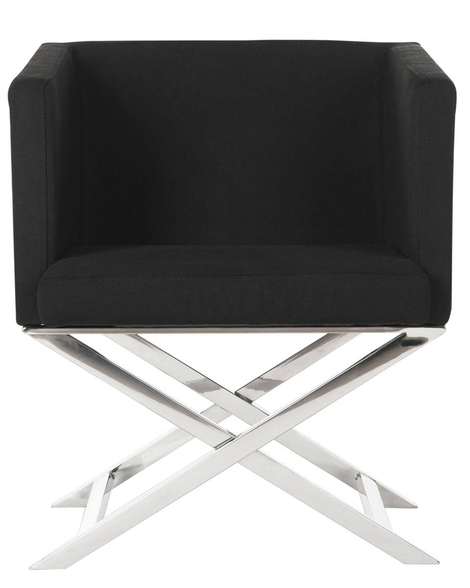 Black Chrome Cross Leg Chair Z107455