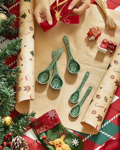 Green Ceramic Spoons Set of 6 G678919