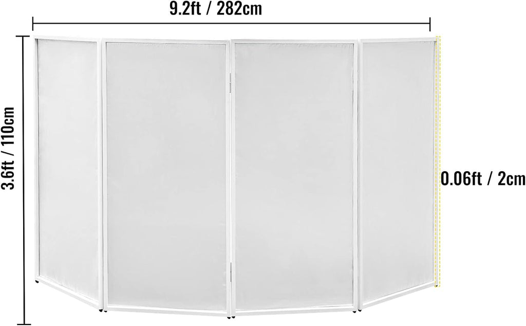 White and Black Portable DJ Facade Booth with Travel Bag P877