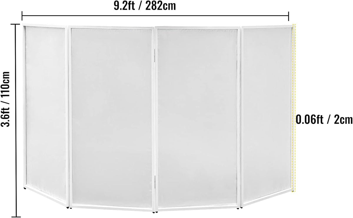 White and Black Portable DJ Facade Booth with Travel Bag P877