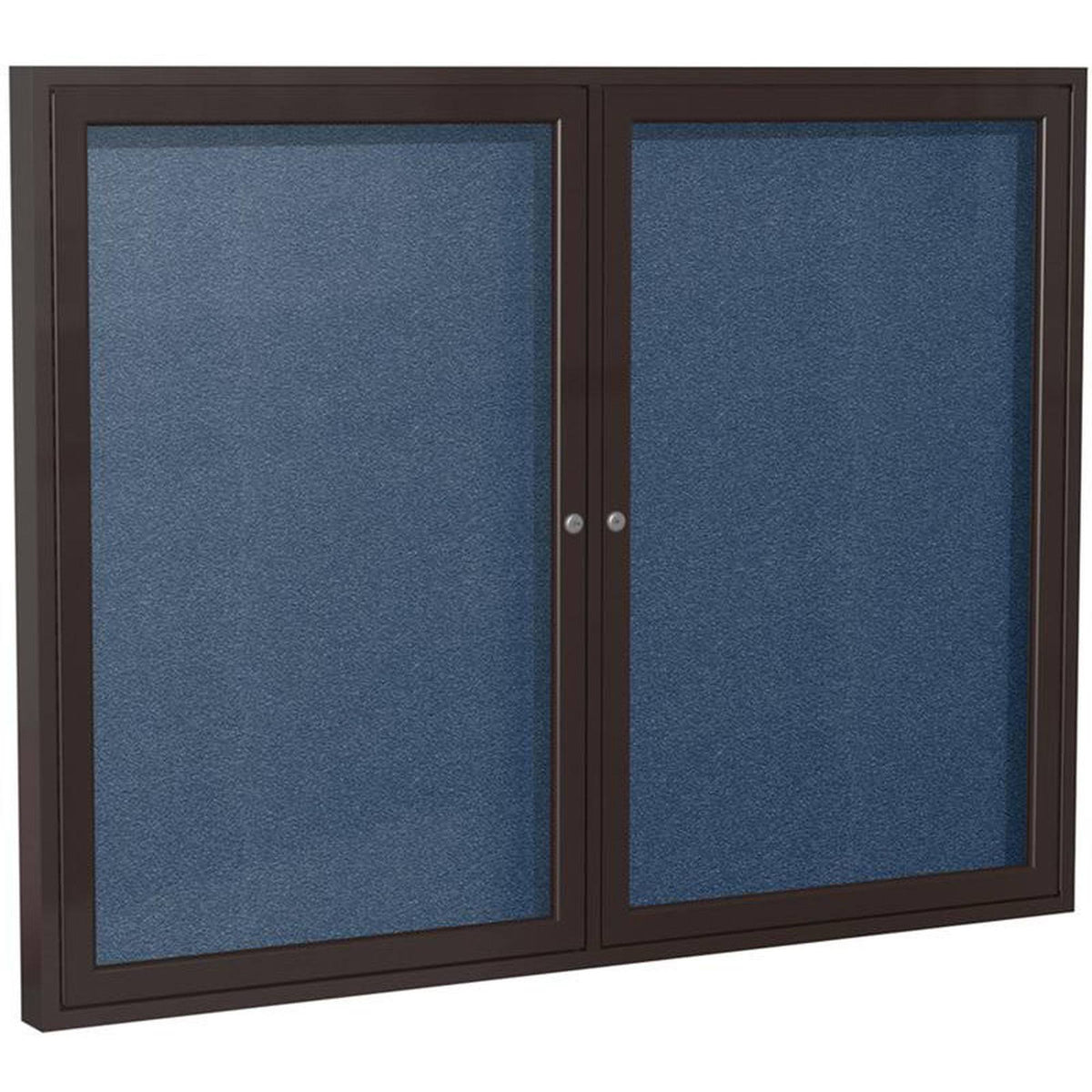 Navy 2-Door Enclosed Vinyl Bulletin Board G7729