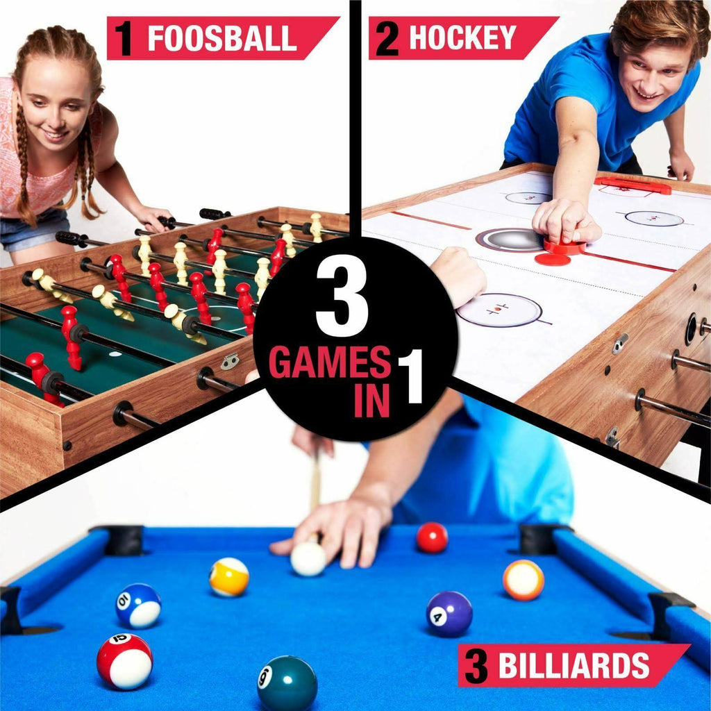48 inch 3 in 1 Combo Game Table, Pool, Hockey, Foosball T7574