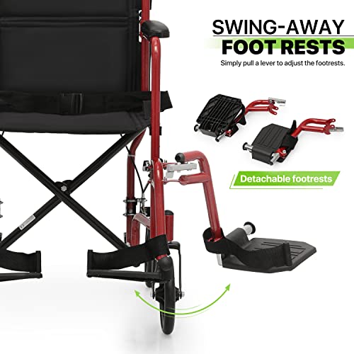 16 inch Wide Seat Foldable Lightweight Wheelchair E218412
