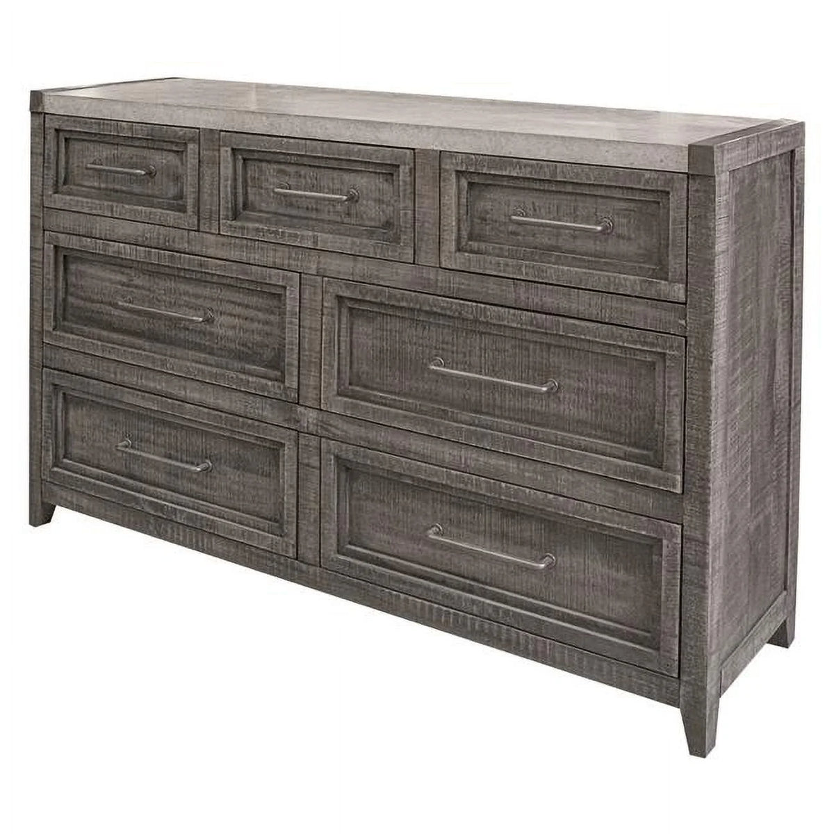Gray Solid Wood Seven Drawer Triple Dresser W81308