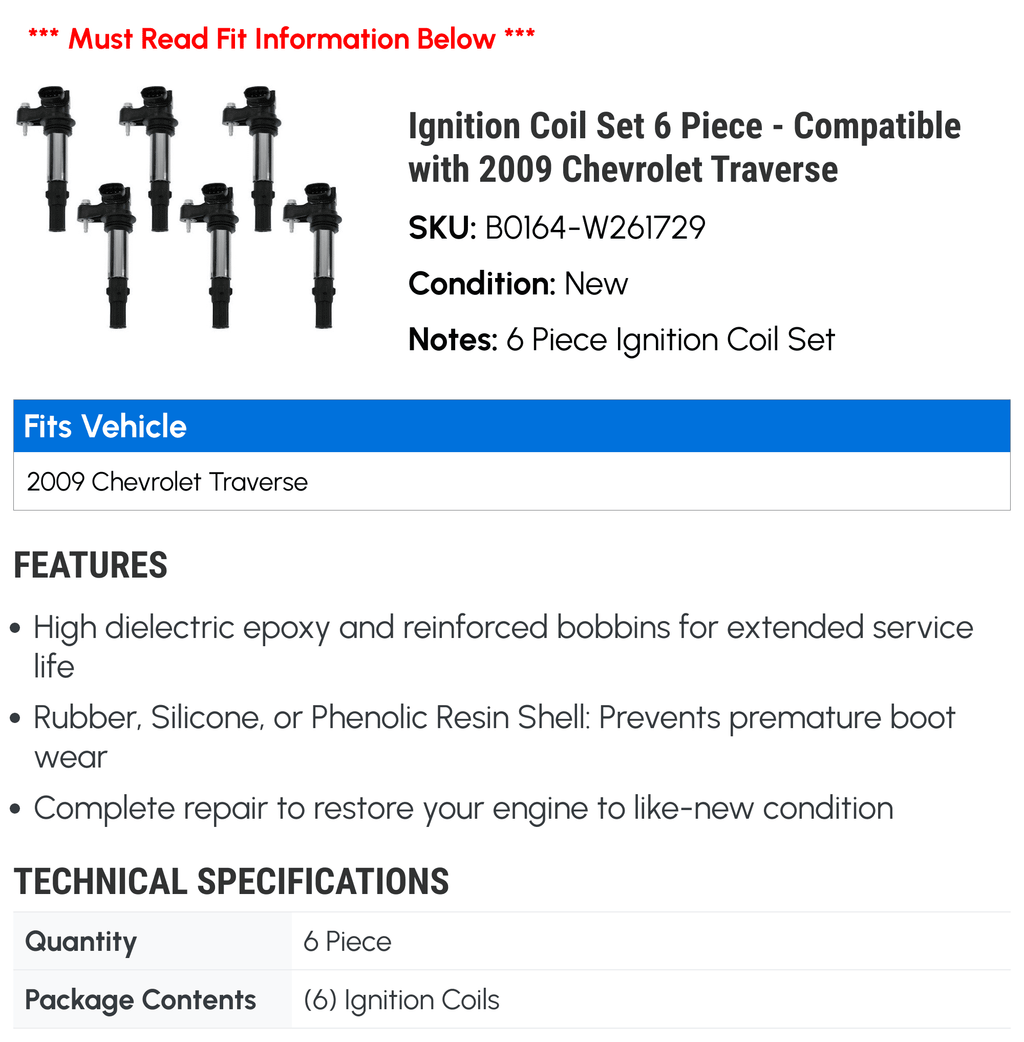 Ignition Coil Set 6 Piece L683
