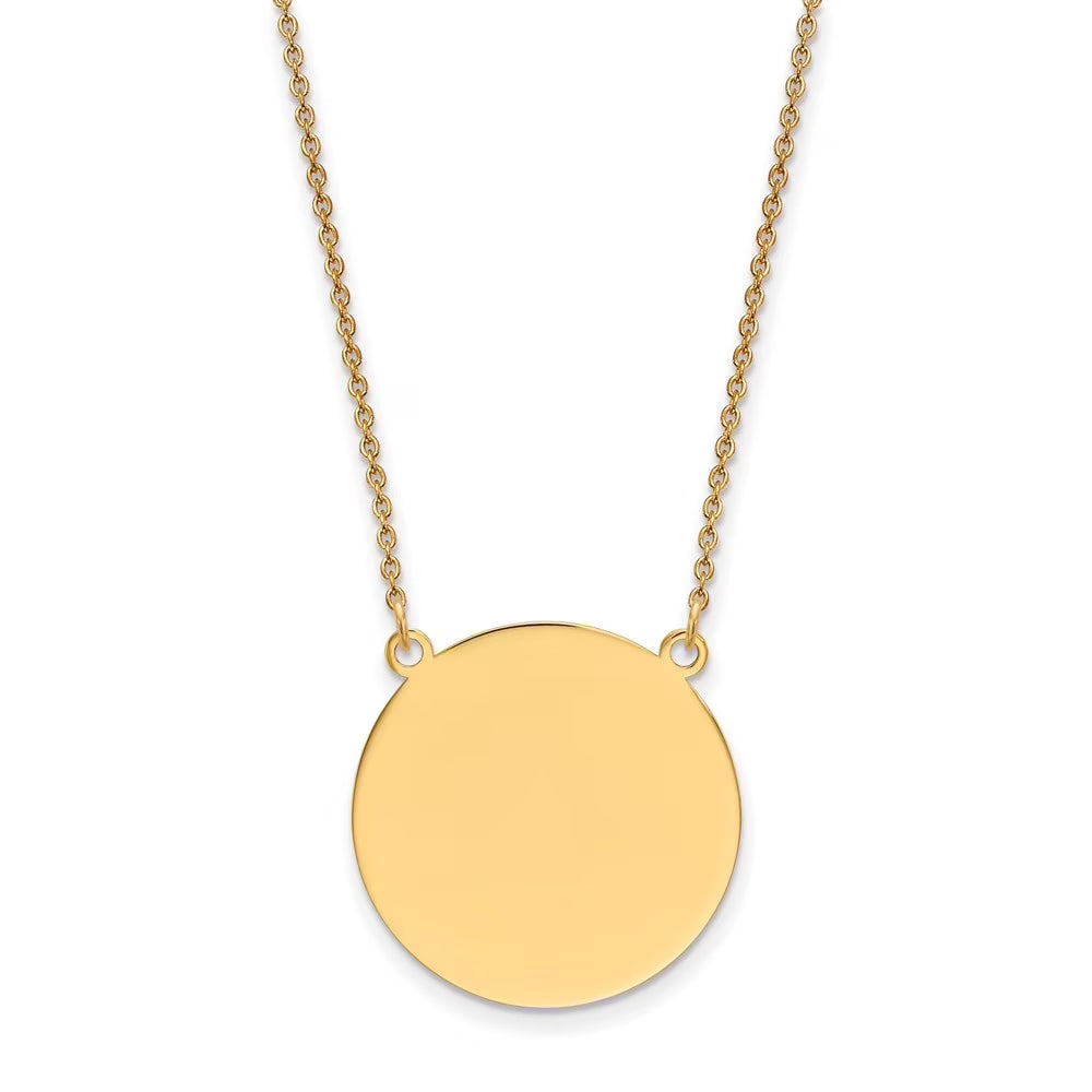 14k Yellow Gold Disc Necklace 18inch X339